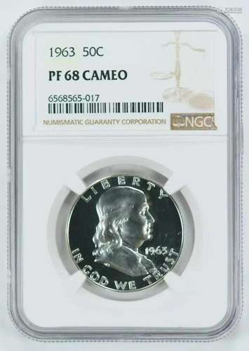 1963 PROOF FRANKLIN HALF DOLLAR 50C SILVER NGC CERTIFIED PF ...