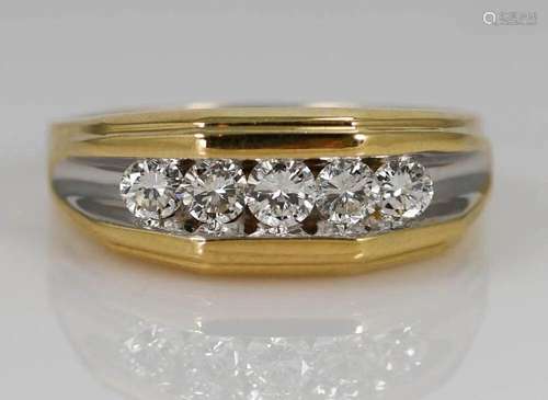 14K Yellow Gold Men's Diamond Ring 6.5grams .72 tcw Si C...