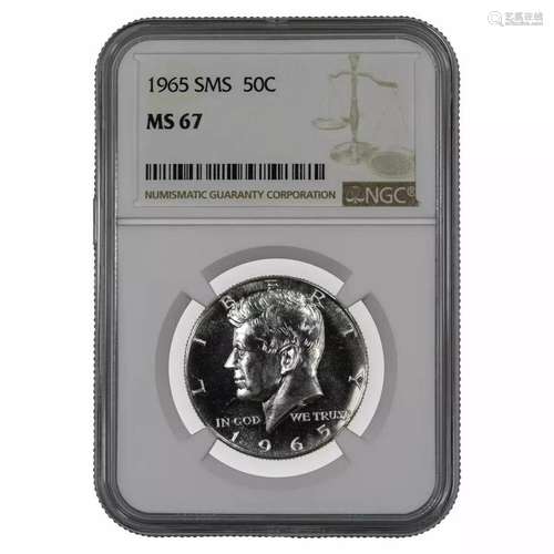 1965 SMS KENNEDY HALF DOLLAR 50C NGC CERTIFIED MS 67 - SPOT ...