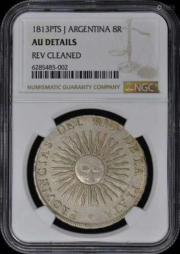 1813PTS J ARGENTINA 8 Reales NGC AU Details