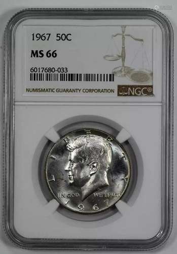 1967 KENNEDY HALF DOLLAR 50C NGC CERTIFIED MS 66 MINT STATE ...