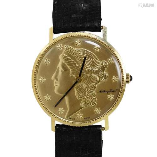 18K Yellow Gold Vintage Matthey Tissot Watch 17 jewels