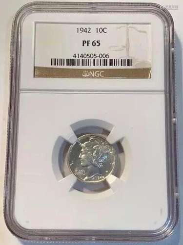 1942 P Mercury Dime NGC PF-65