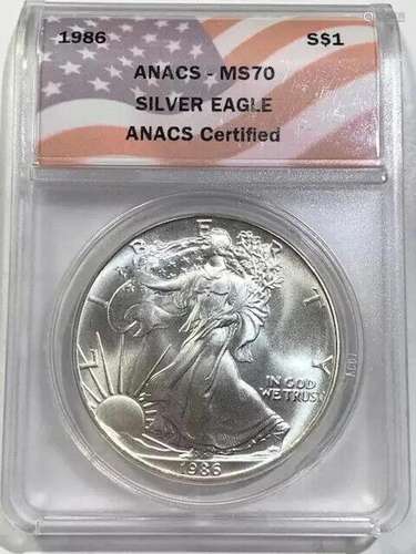 1986 Silver Eagles ANACS MS-70