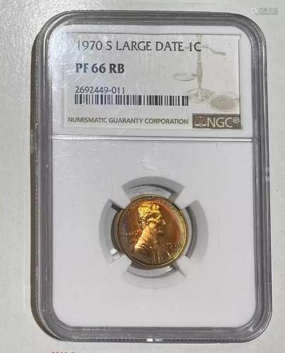 1970 S Small Cents Lincoln Memorial Reverse NGC PF-66 RB Lar...