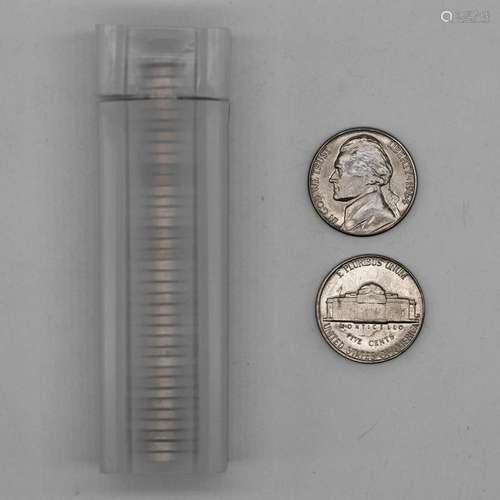 1964 D JEFFERSON NICKELS 5C GEM BU BRILLIANT UNCIRCULATED RO...