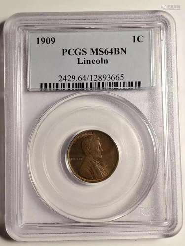 1909 P Lincoln Wheat Cent PCGS MS-64 BN Lincoln