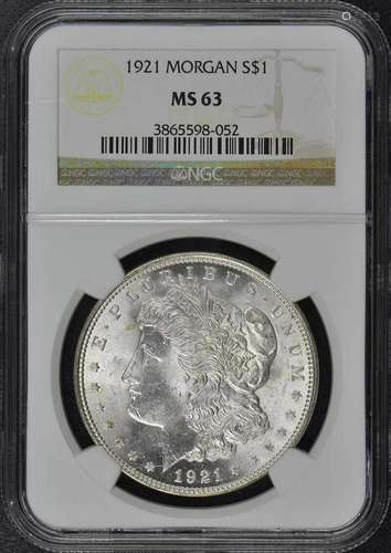 1921 MORGAN Morgan Dollar S$1 NGC MS63