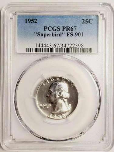 1952 P Washington Quarter PCGS PR-67 FS-901 "Superbird&...