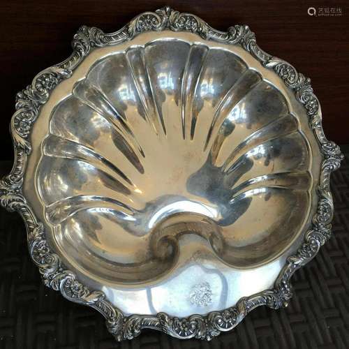 Antique Silver Plated Tray Sea Shell Old English by Poole