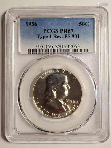 1956 Franklin Half Dollar PCGS PR-67 Type 1 FS-901