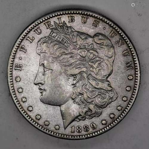 1889 O MORGAN SILVER DOLLAR $1 AU ABOUT UNCIRCULATED (3963)