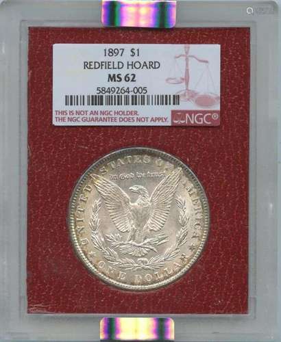 1897 S$1 Morgan Dollar Redfield Hoard NGC MS62