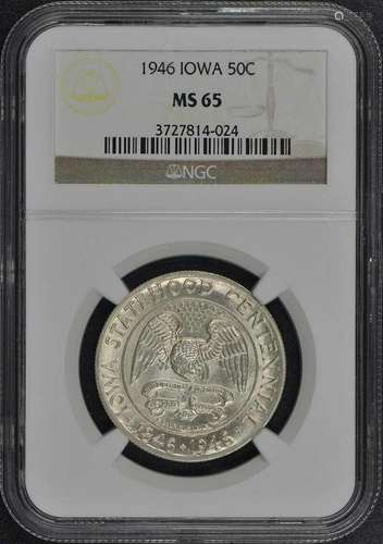 IOWA 1946 Silver Commemorative 50C NGC MS65