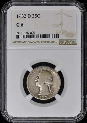 1932-D Washington Quarter 25C NGC G6