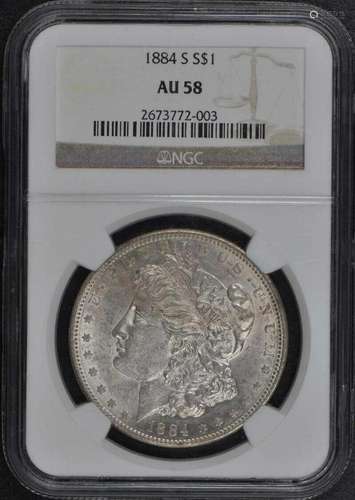 1884-S Morgan Dollar S$1 NGC AU58