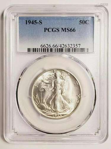 1945 S Walking Liberty Half Dollar PCGS MS-66