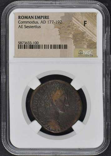 Commodus AD 177-192 ROMAN EMPIRE AE Sestertius NGC F12