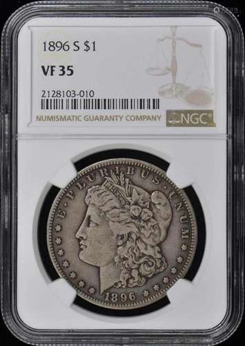 1896-S Morgan Dollar S$1 NGC VF35