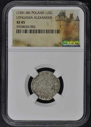 1501-06 Poland 1/2G Lithuania Alexander NGC XF45