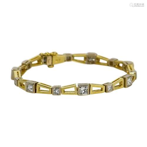 18K Yellow Gold Diamond Bracelet 4.20tdw 22.8g