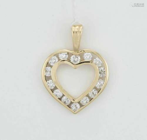 14k Yellow Gold Diamond Pendant 1.4 ct TDW