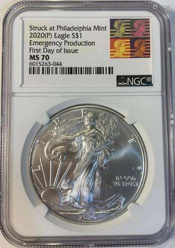 2020 (P) NGC MS70 "First Day Issue" Emergency Silv...