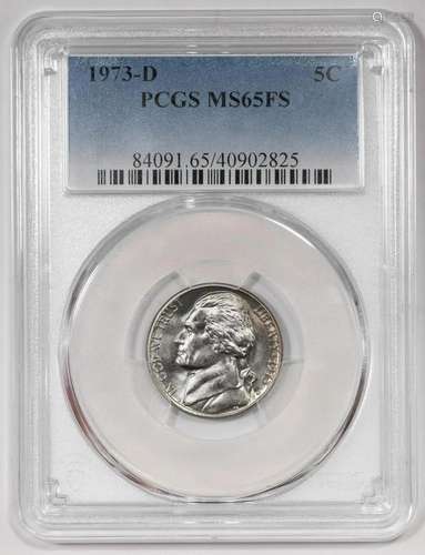 1973 D JEFFERSON NICKEL 5C PCGS MS 65 FS MINT UNC - FULL STE...