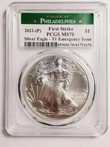 2021 P Silver Eagles PCGS MS-70 Silver Eagle - Type 1 First ...