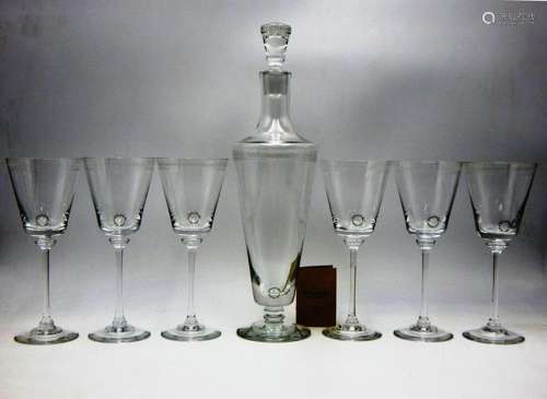 Set of six glasses and bottles (7) - Glass