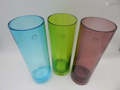 Vases in sommerso glass various colors - 30 cm (3) - Glass