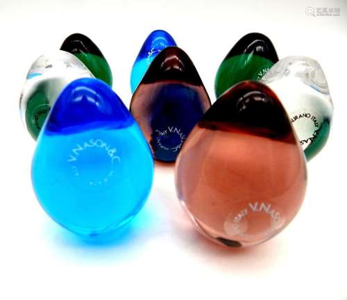 Set of 8 colored eggs (8) - Glass