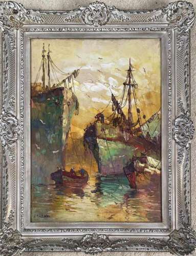 Soldan, O/C Impressionist Painting, Harbor Scene