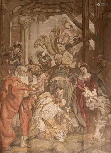 Large Tapestry After Rubens, "Adoration of Magi"