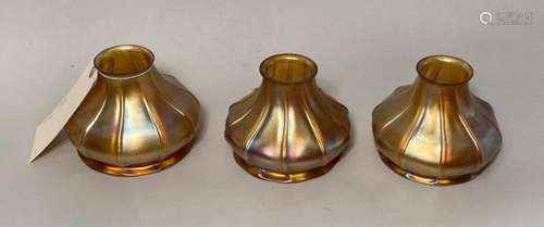 Three Tiffany Favrile Glass Shades