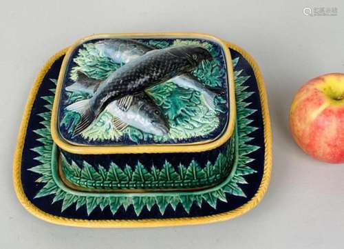 George Jones, Majolica Sardines Box/Underplate