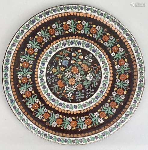 Large Polychrome Earthenware Charger