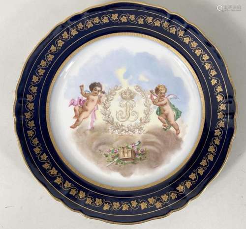 Sevres 1844 Porcelain Chateau Cabinet Plate