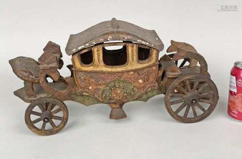 Antique Painted Wood Toy Royal Carriage