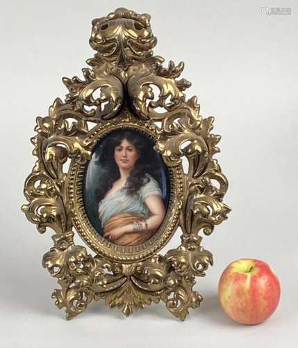 Sontag, Painted Porcelain Portrait Plaque