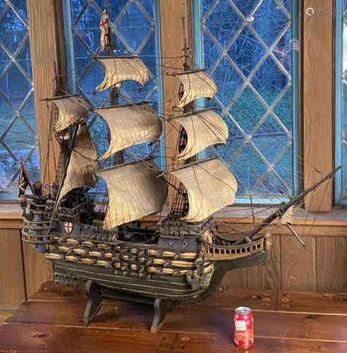 Large Wooden Ship Model H.M.S. Victory