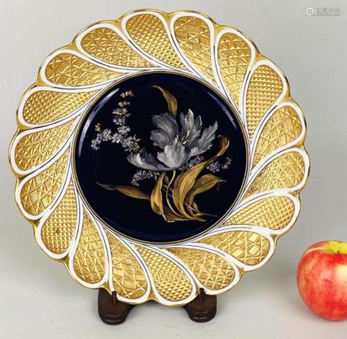 Heavily Gilt Decorated Meissen Cabinet Plate