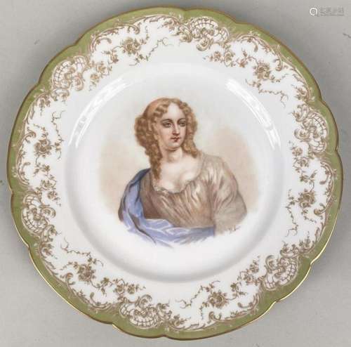 Limoges Porcelain Cabinet Plate Mme. de Lavalliere