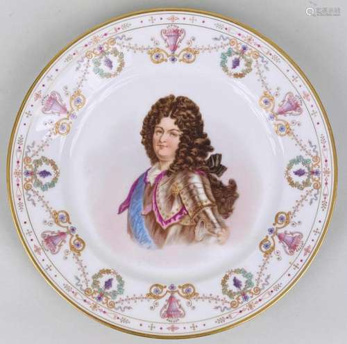 Sevres Marked Louis XIV Porcelain Cabinet Plate