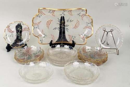 Etched, Engraved & Parcel Gilt Glass Tablewares