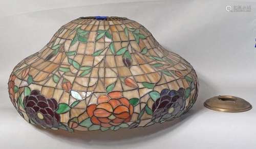 Large Vintage Leaded Glass Shade