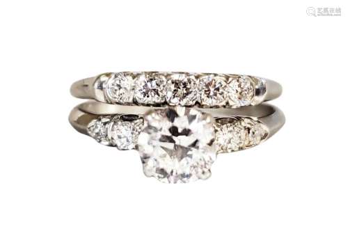 LADYS 0.72 CTS. DIAMOND RING SET IN PLATINUM