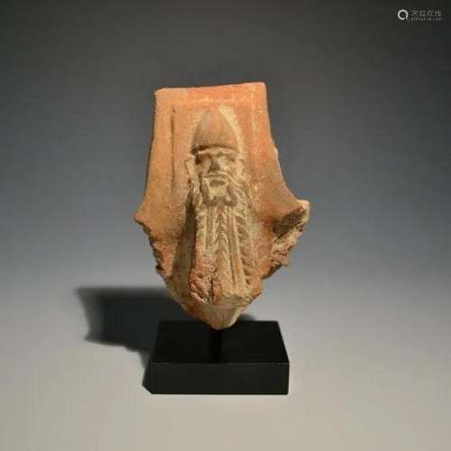 Ancient Hellenistic Terracotta Brazier Protome