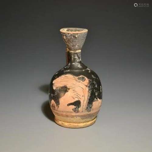 Ancient Attic Lekythos With Sphinx