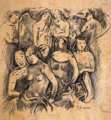 Paul Gauguin (1848-1903), Sketch on Paper, In The Style Of E...